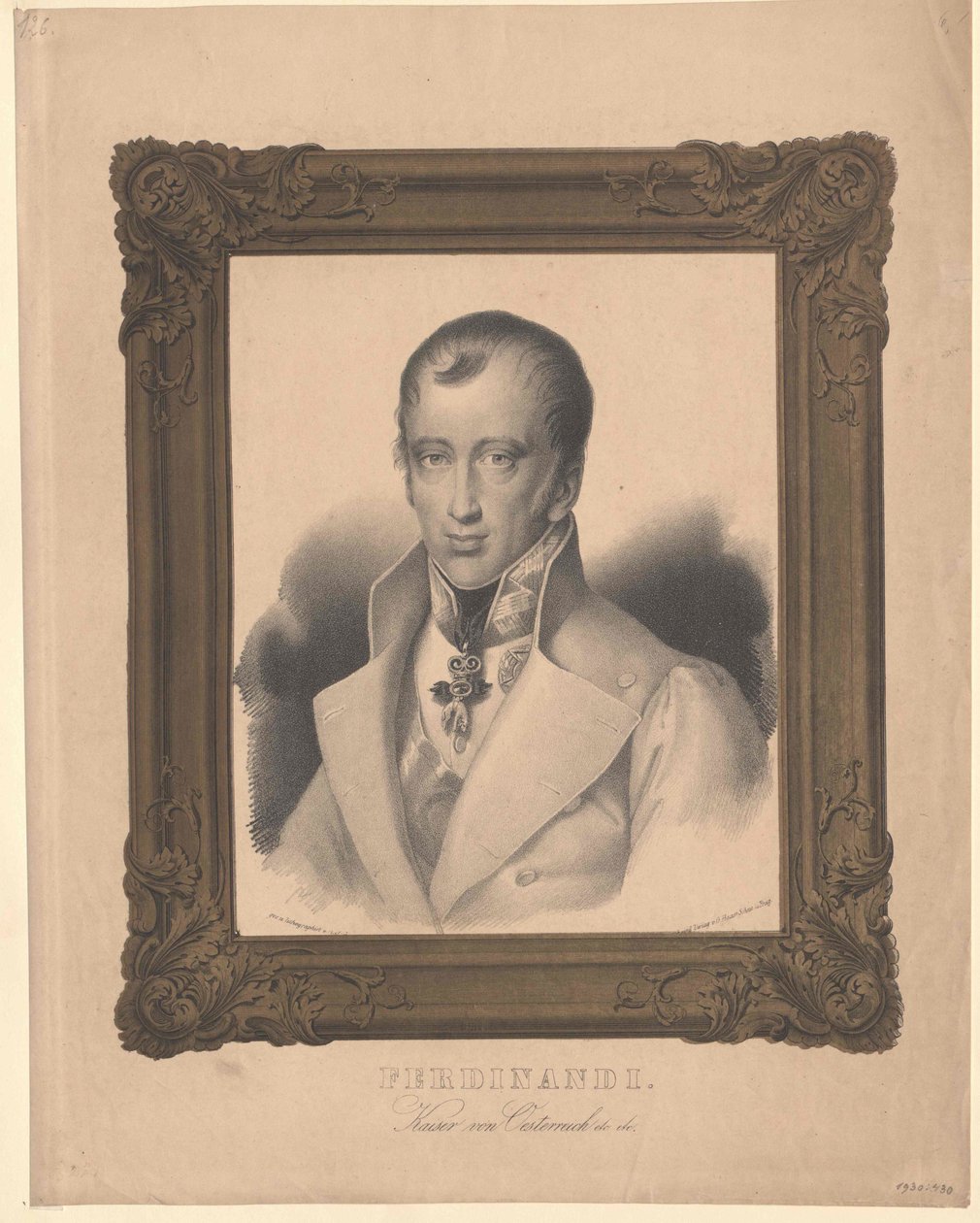 Emperador de Austria Fernando I (imprimir) de Unknown artist