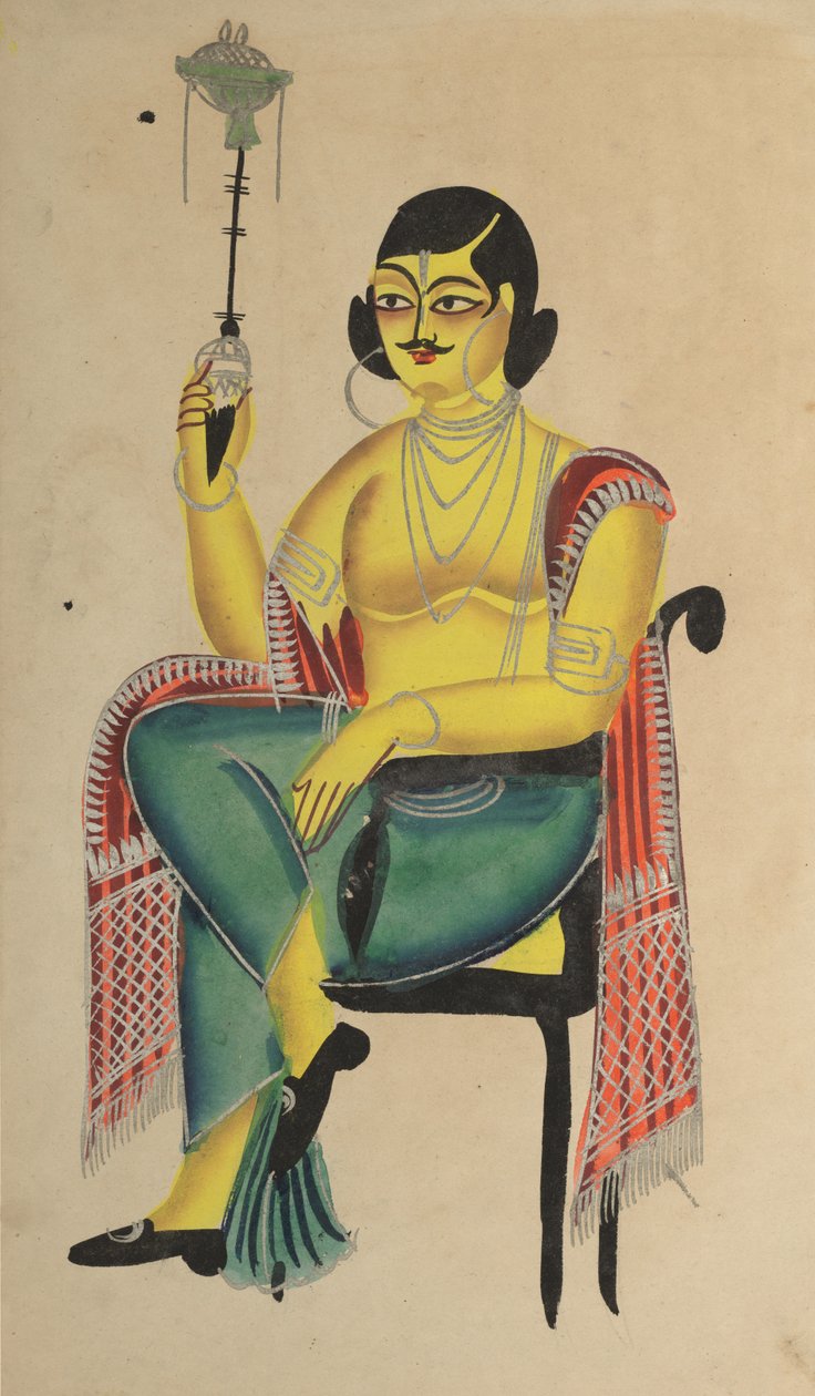 Babu inglés (empleado indio nativo) sosteniendo una cachimba de Unknown artist