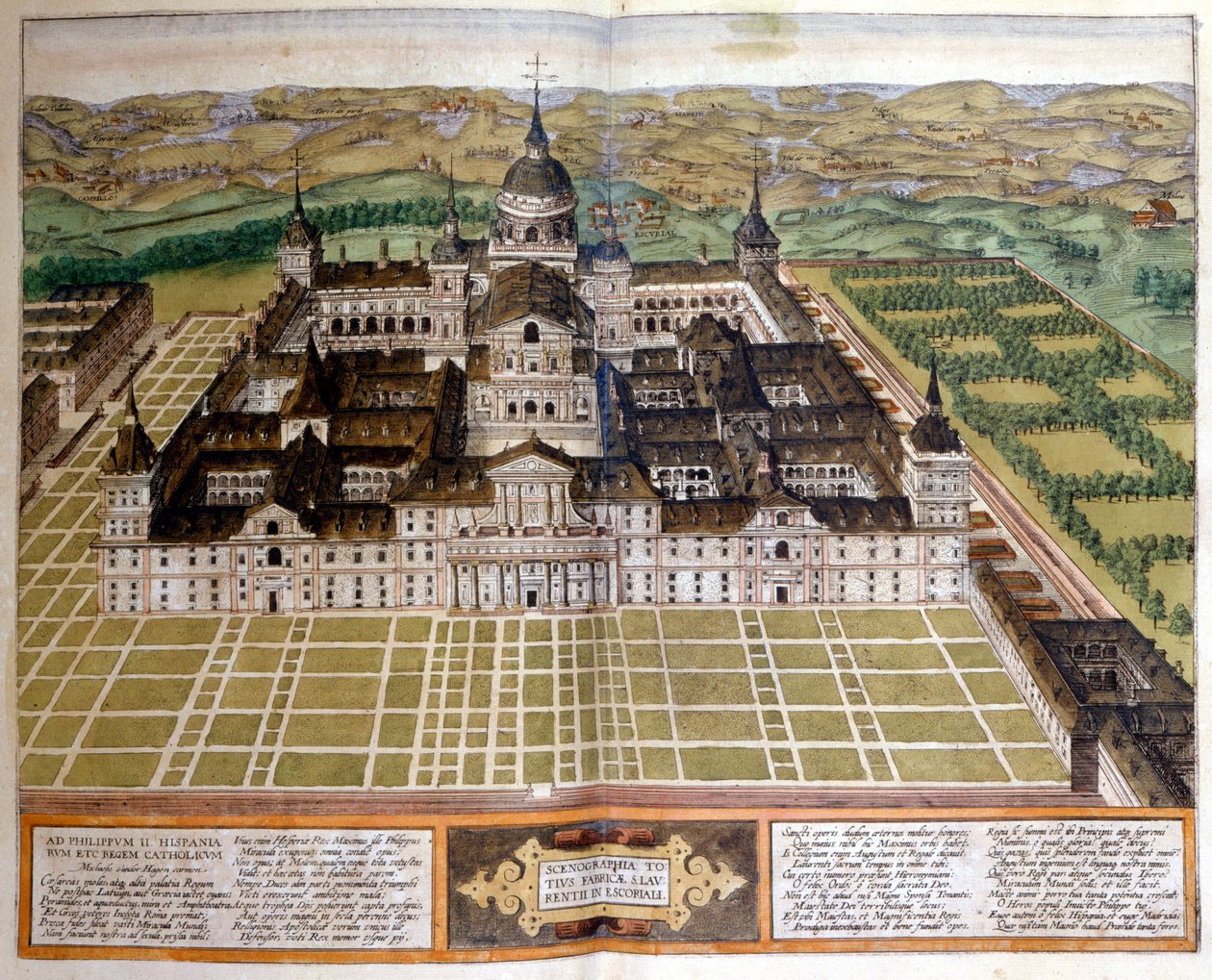 Grabado que representa el palacio del Escorial o Escorial en España. sd. Siglo XVII. de Unknown artist