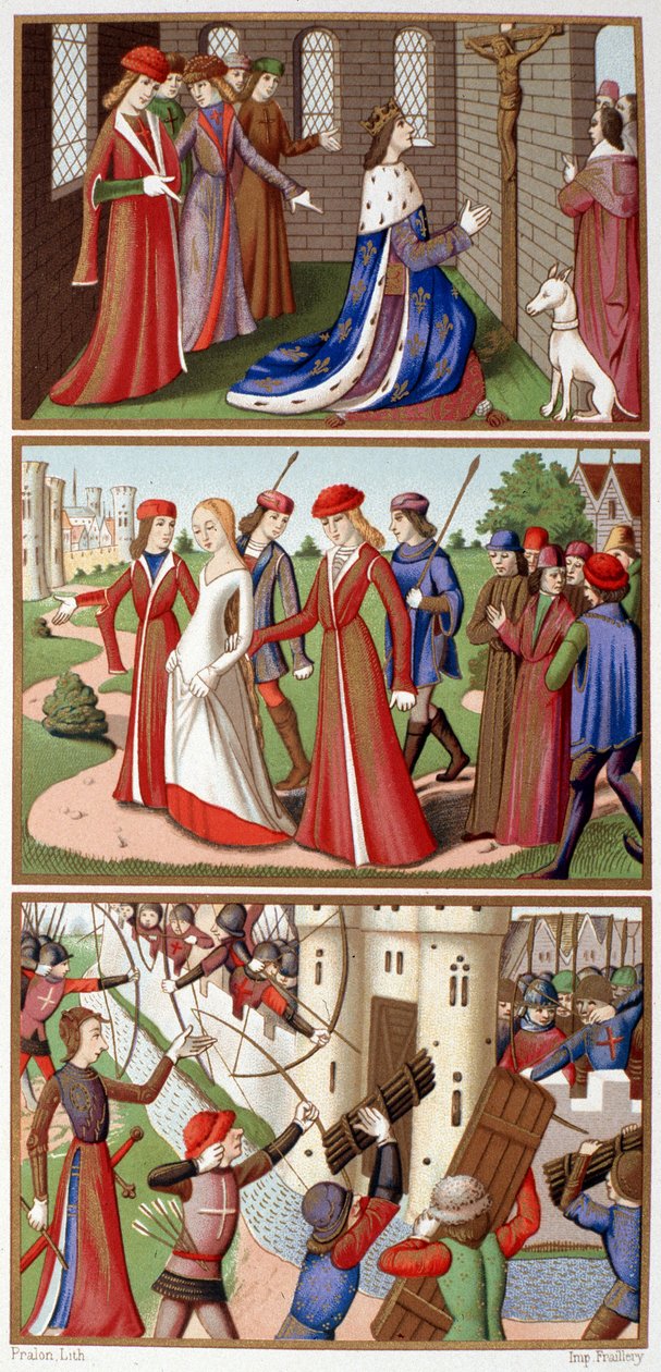 Episodios de la historia de Carlos VII y Juana de Arco (Facsímil de las miniaturas de las vigilias del rey Carlos VII) - en "Jeanne d