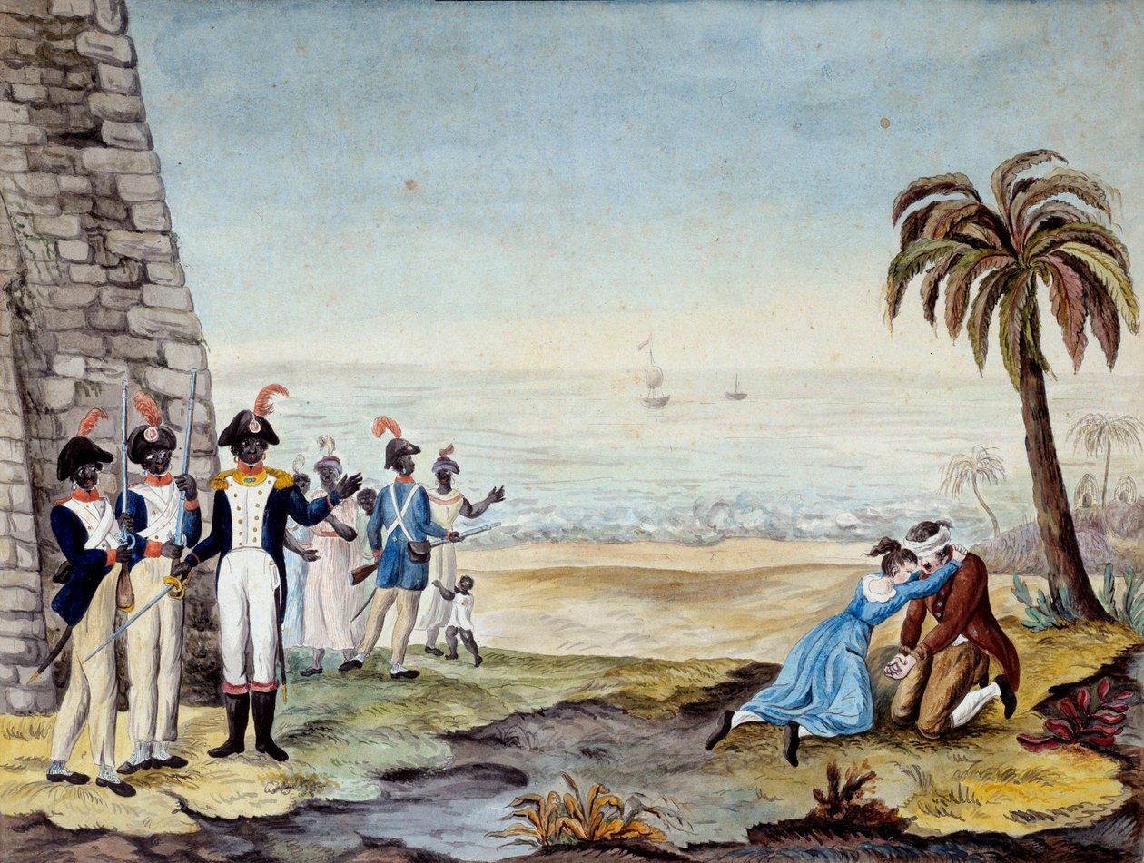 Ejecución de un colono durante la revuelta en Santo Domingo en 1791 de Unknown artist