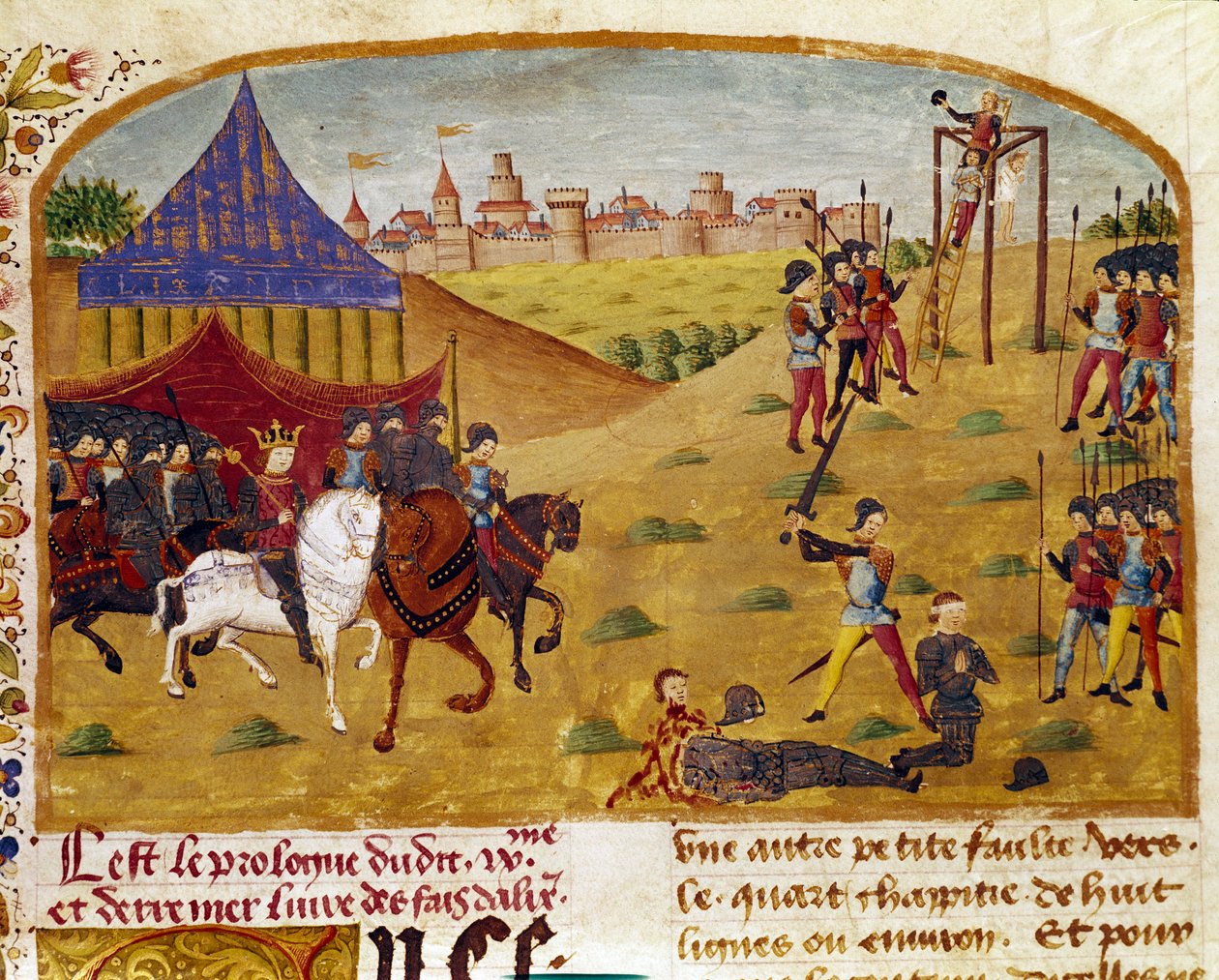 Ejecución de traidores Miniatura tomada del “Libro de los Hechos de Alejandro Magno” de Quinto Curcio Rufo (Quinte Curce) (siglo I), alrededor de 1468. (Ms 1335) Reims. Biblioteca Municipal de Unknown artist