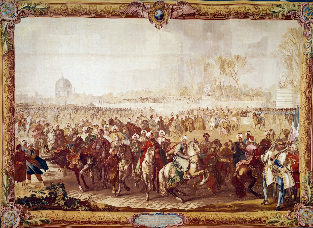 Salida del embajador turco Mehmet Effendi del Jardín de las Tullerías después de la audiencia concedida por el rey Luis XV el 21/03/1721 de Unknown artist