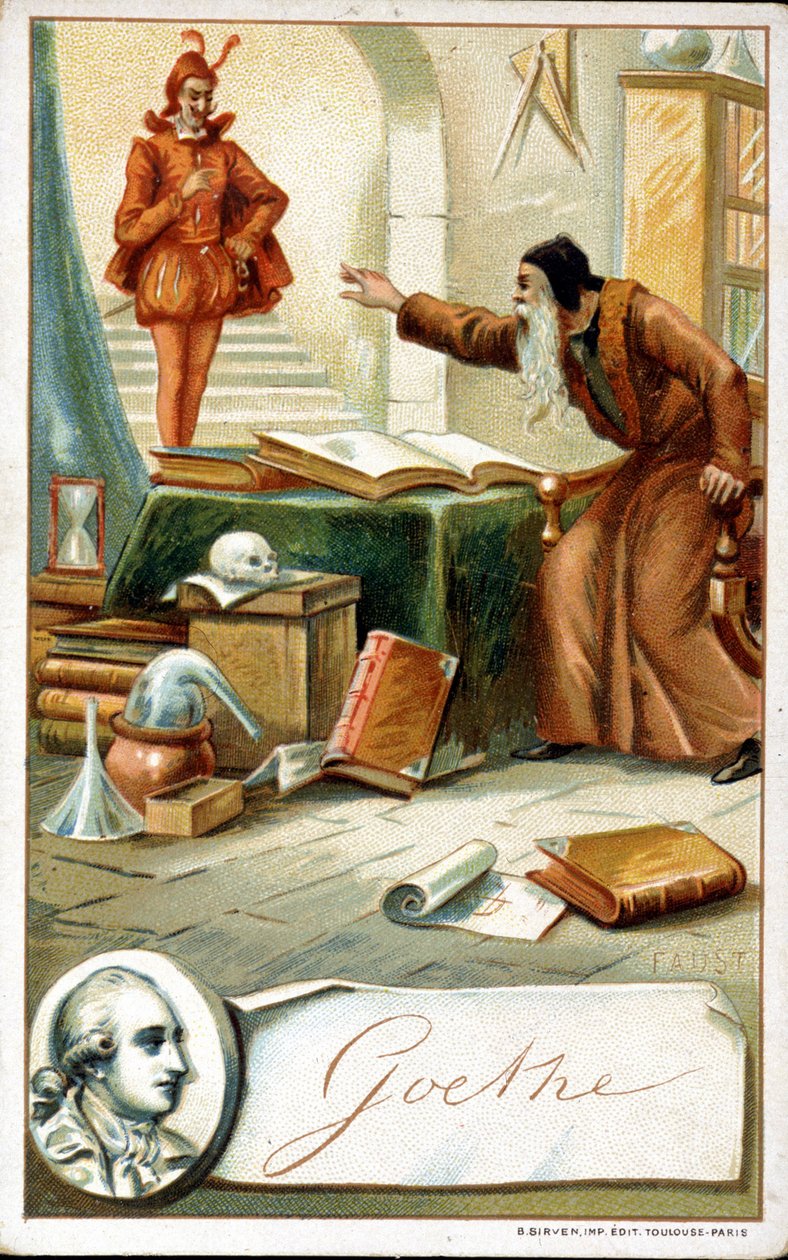 Fausto de Goethe - Cromolitografía siglo XIX de Unknown artist