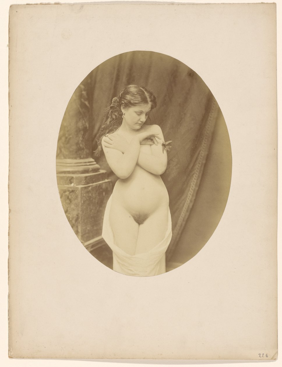 [Desnudo femenino con colibrí] de Unknown artist