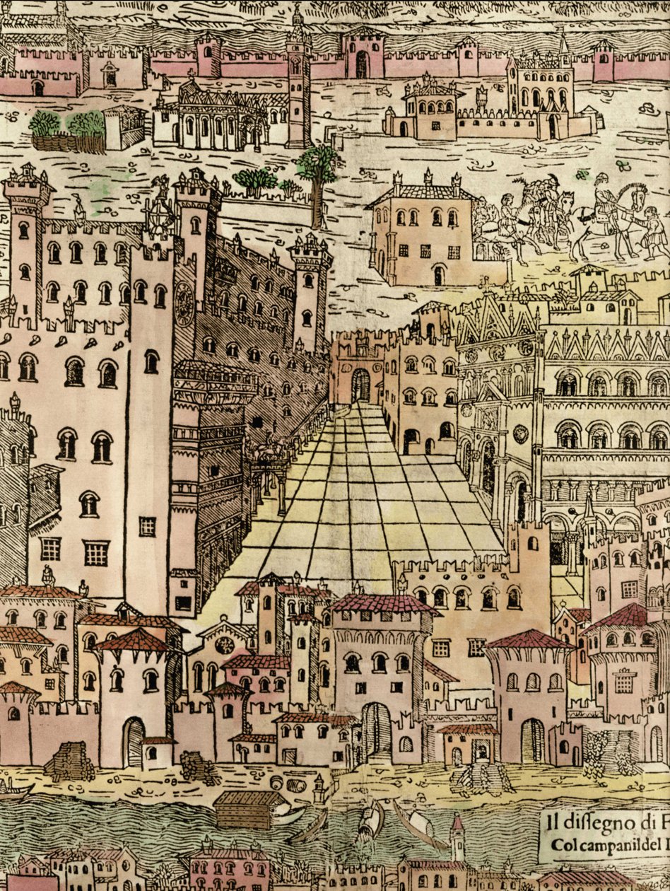 Ferrara: vista de la ciudad (detalle) de Unknown artist