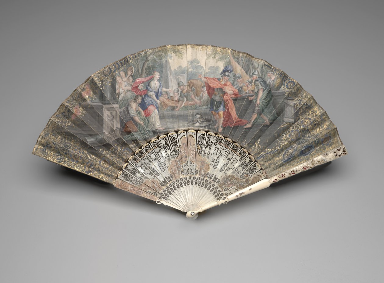 Abanico Plegable con Jefté encontrando a su hija, c.1740s-50s de Unknown artist