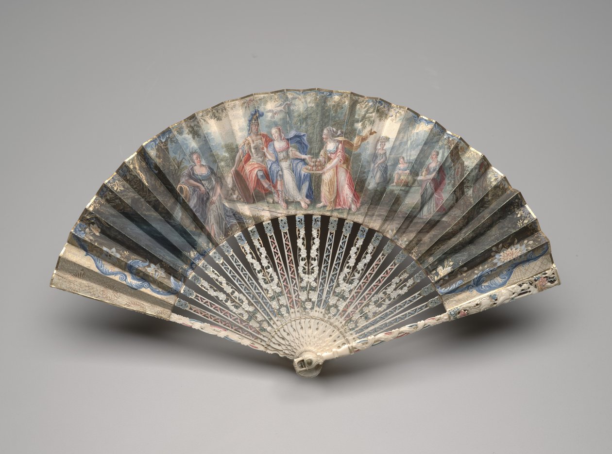 Abanico plegable con un tema clásico, posiblemente una alegoría del matrimonio, c.1750s-60s de Unknown artist