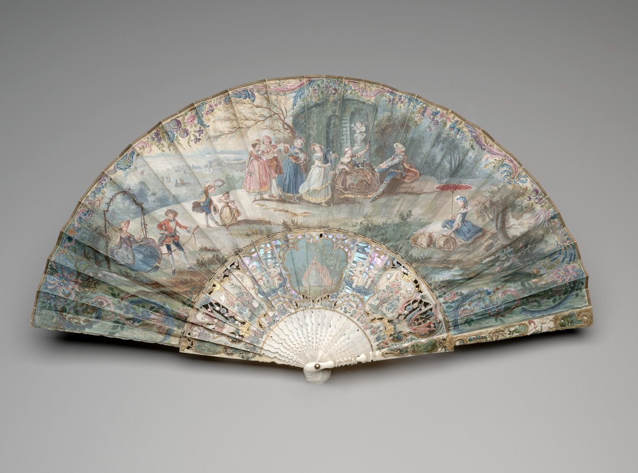 Abanico Plegable con una escena pastoral, c.1740s-50s de Unknown artist