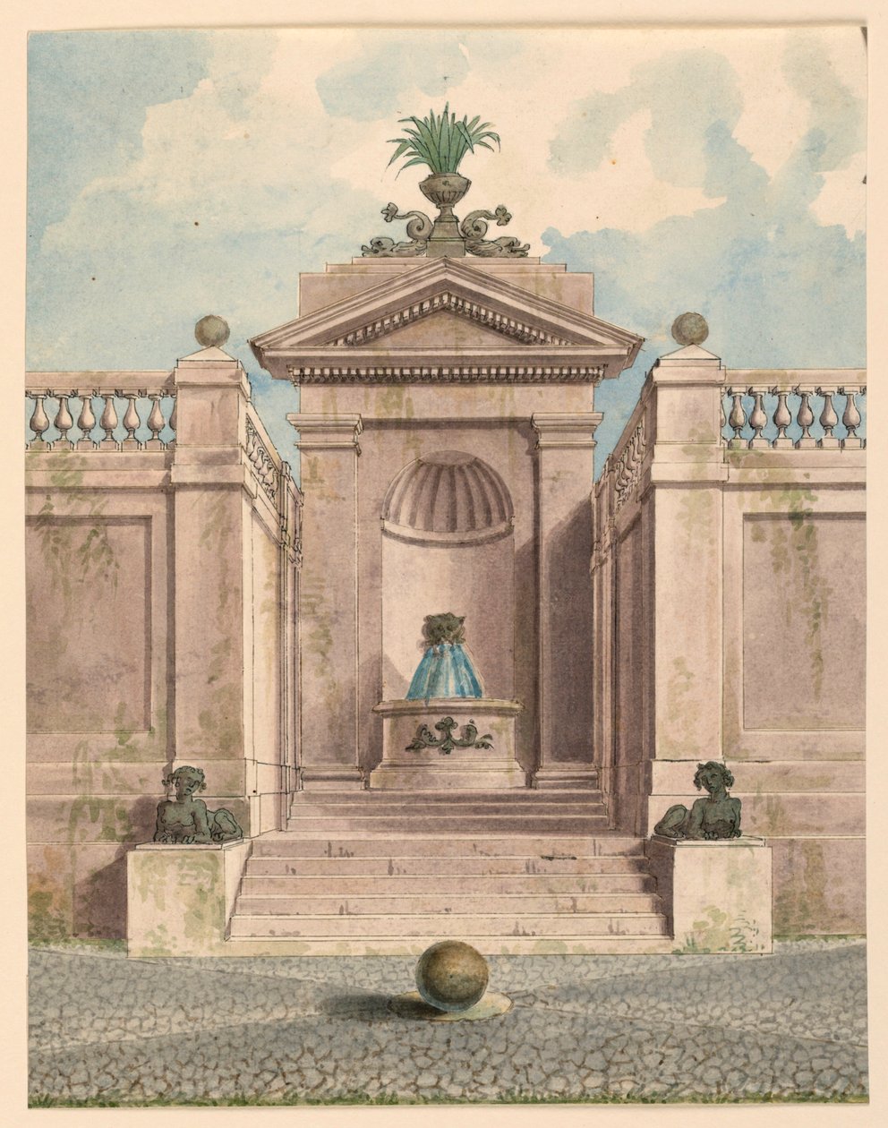 Fuente en un nicho de Unknown artist