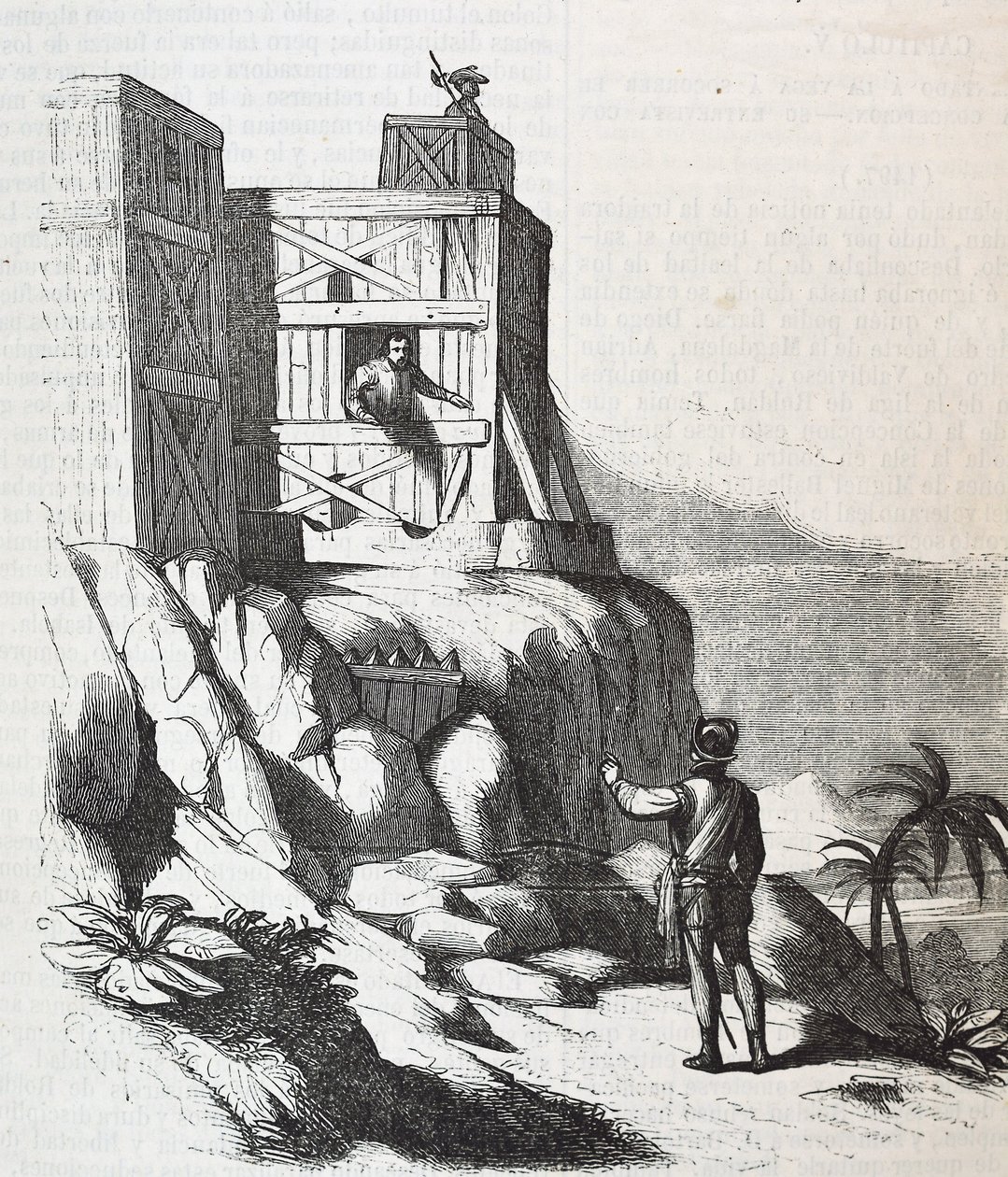 Francisco Roldán hablando con el Adelantado Bartolomé Colón en la isla de La Española, en el Fuerte Concepción en 1497 de Unknown artist