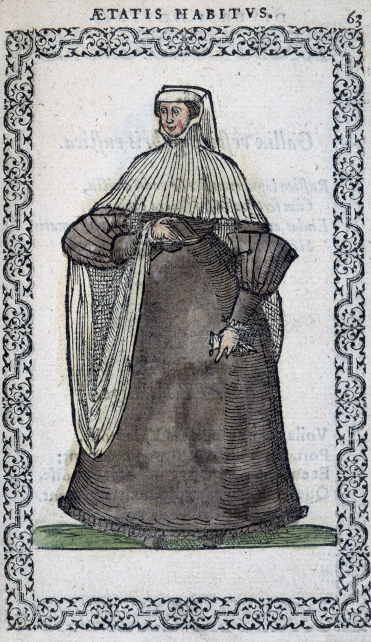 Mujer francesa en traje de luto - en "Habits et effigies" de Jean Sulperius de Unknown artist