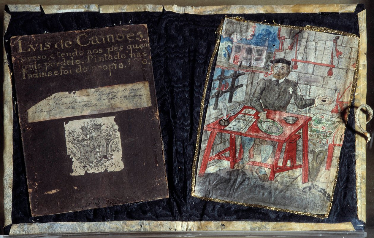 Frontispicio de la colección de poemas del poeta portugués Luis Vaz de Camoes, conocido como los Camoens de Unknown artist