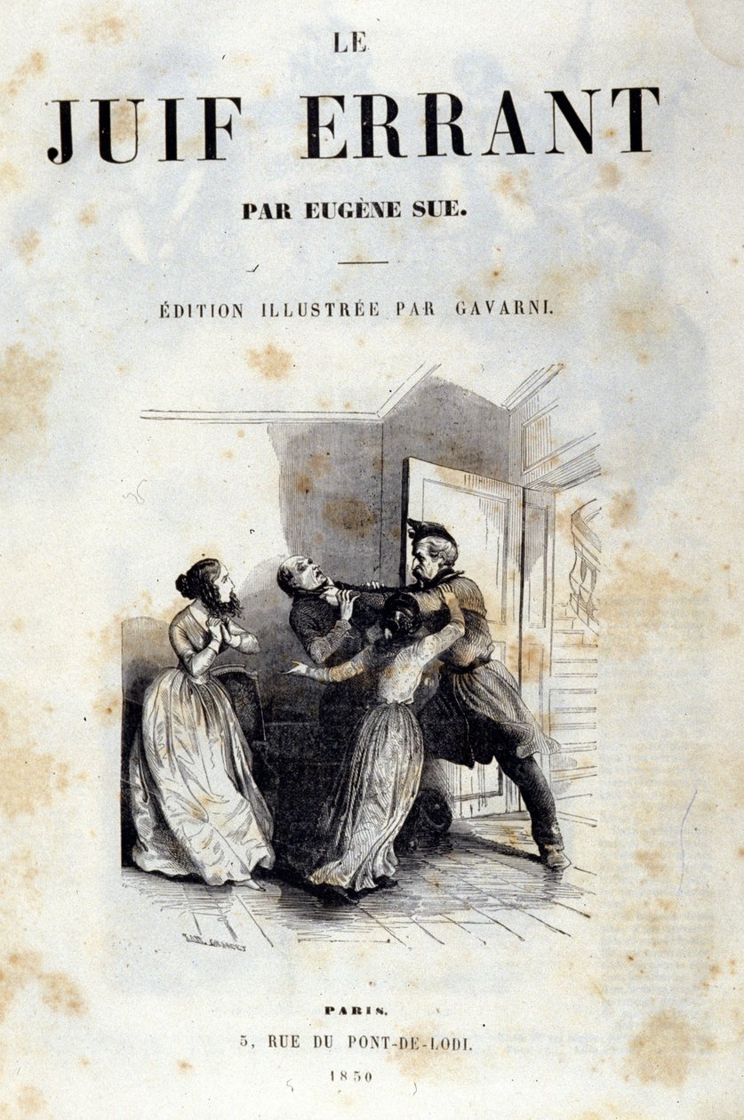Frontispicio de la novela de Eugène Sue: El Judío Errante de Unknown artist