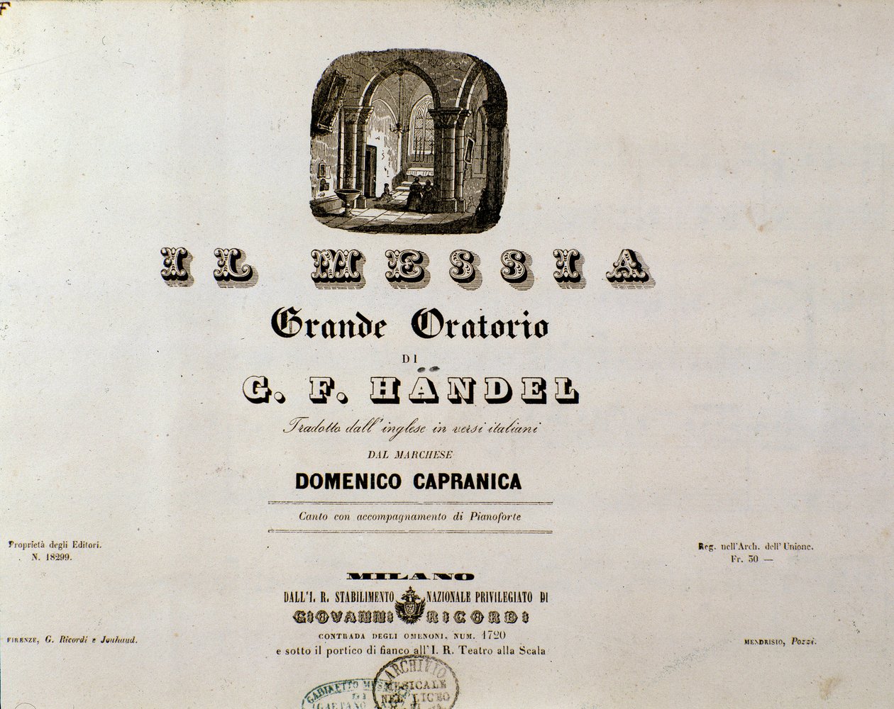 Frontispicio de la partitura 