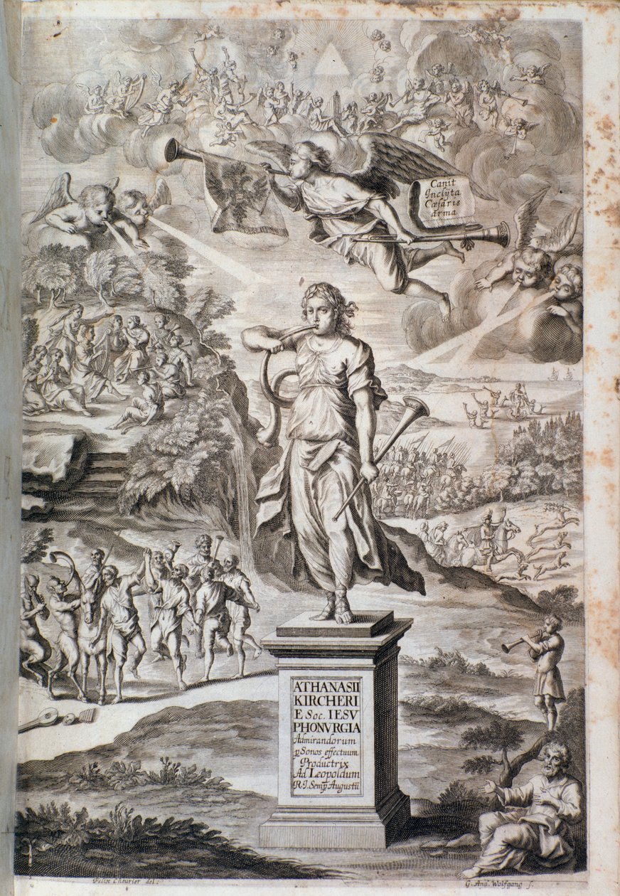 Frontispicio de Phonurgia nova (1673) de Unknown artist