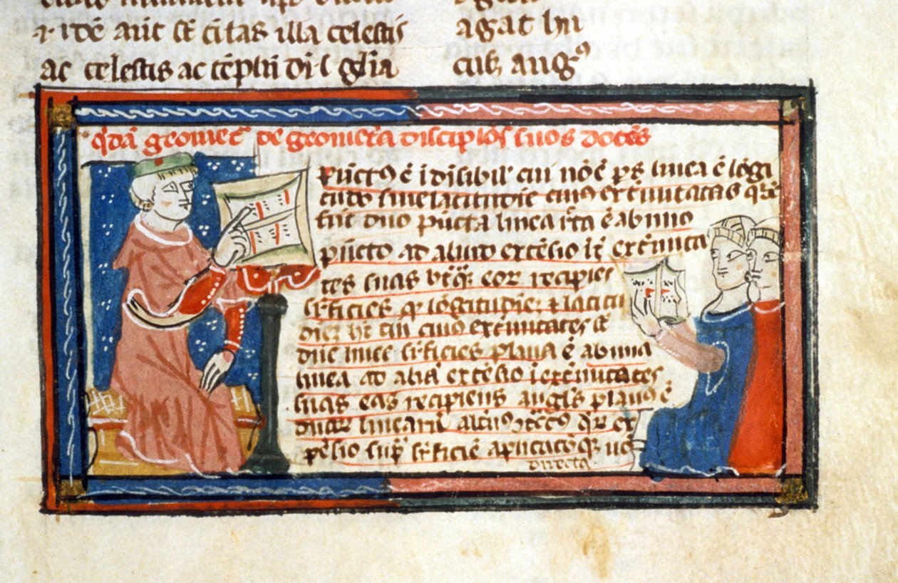 Carrera de geómetras - Iluminura de la Edad Media (ref. 418) de Unknown artist