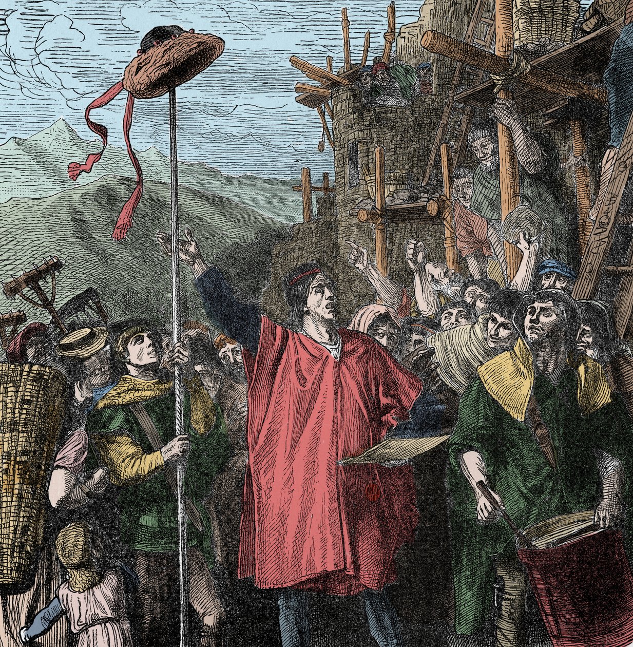 El sombrero de Gesler - El alguacil Hermann Gessler erige un poste en Altdorf y cuelga su sombrero en él, obligando a los habitantes a inclinarse frente a él. Guillermo Tell de Unknown artist