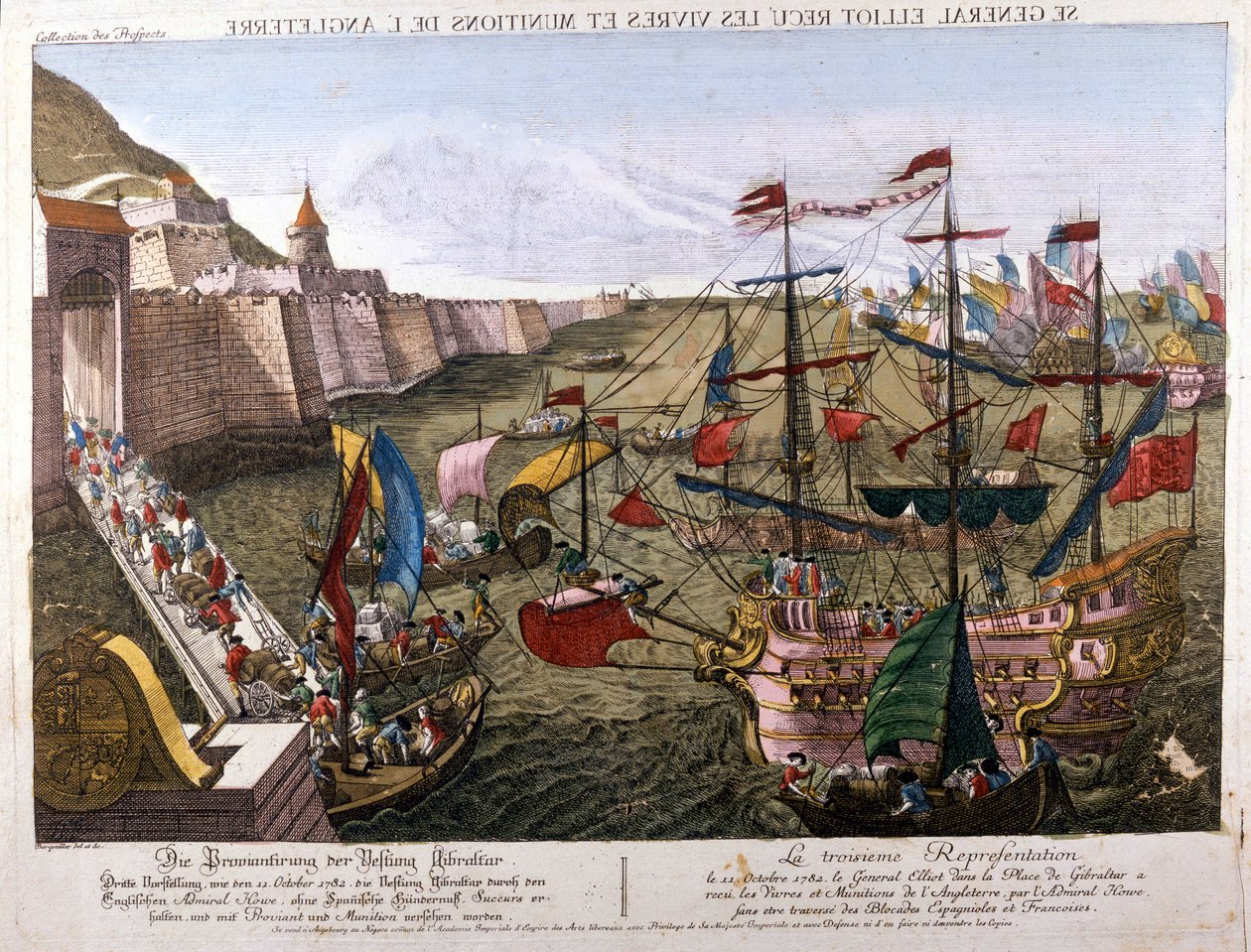 Gran asedio de Gibraltar 1779-1783 (intento español de recuperar Gibraltar cuando España declaró la guerra al Reino Unido como parte de su alianza con Francia): el 11 de octubre de Unknown artist