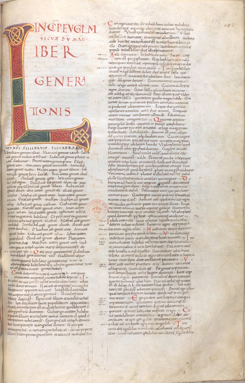 Evangelio de Mateo: Liber Generationis (Genealogía de Jesús) de Unknown artist