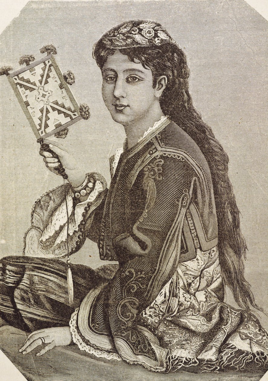 Grecia (siglo XIX). Sociedad. Joven griego. 1879. Grabado de Unknown artist