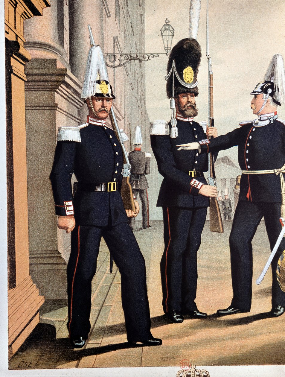 Granaderos de la Guardia Sueca, v.1890 de Unknown artist
