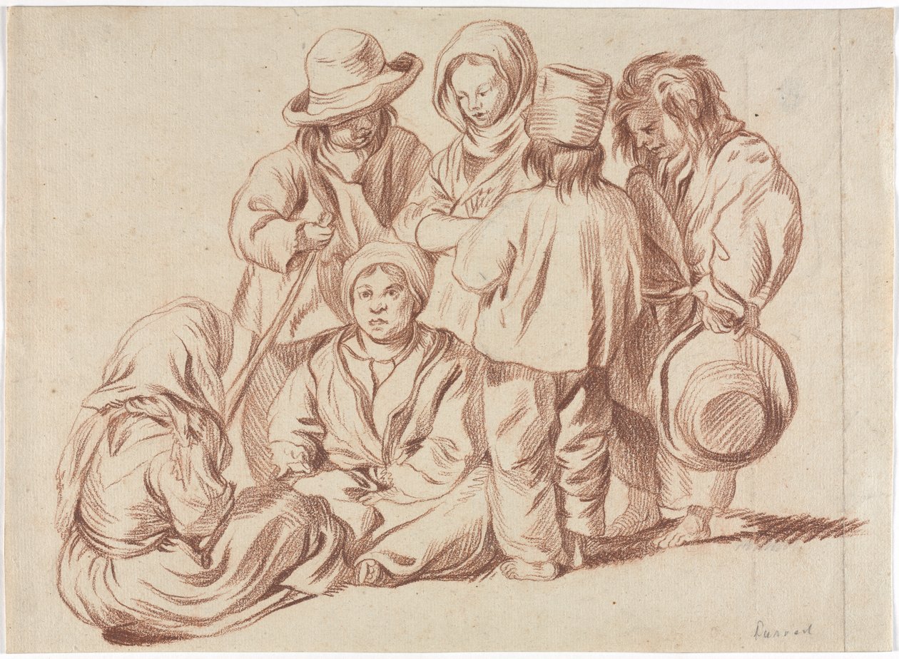 Grupo de seis niños (recto) de Unknown artist