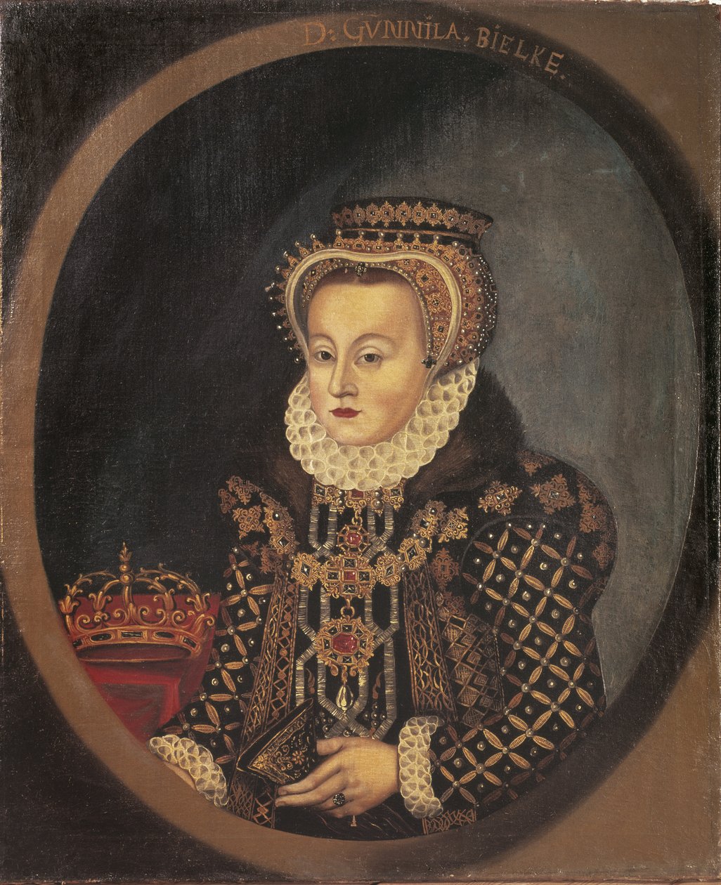 Gunilla Bielke, reina consorte de Suecia y Finlandia - Retrato de Gunilla Bielke (1568-1597), Reina de Suecia, Anónimo de Unknown artist