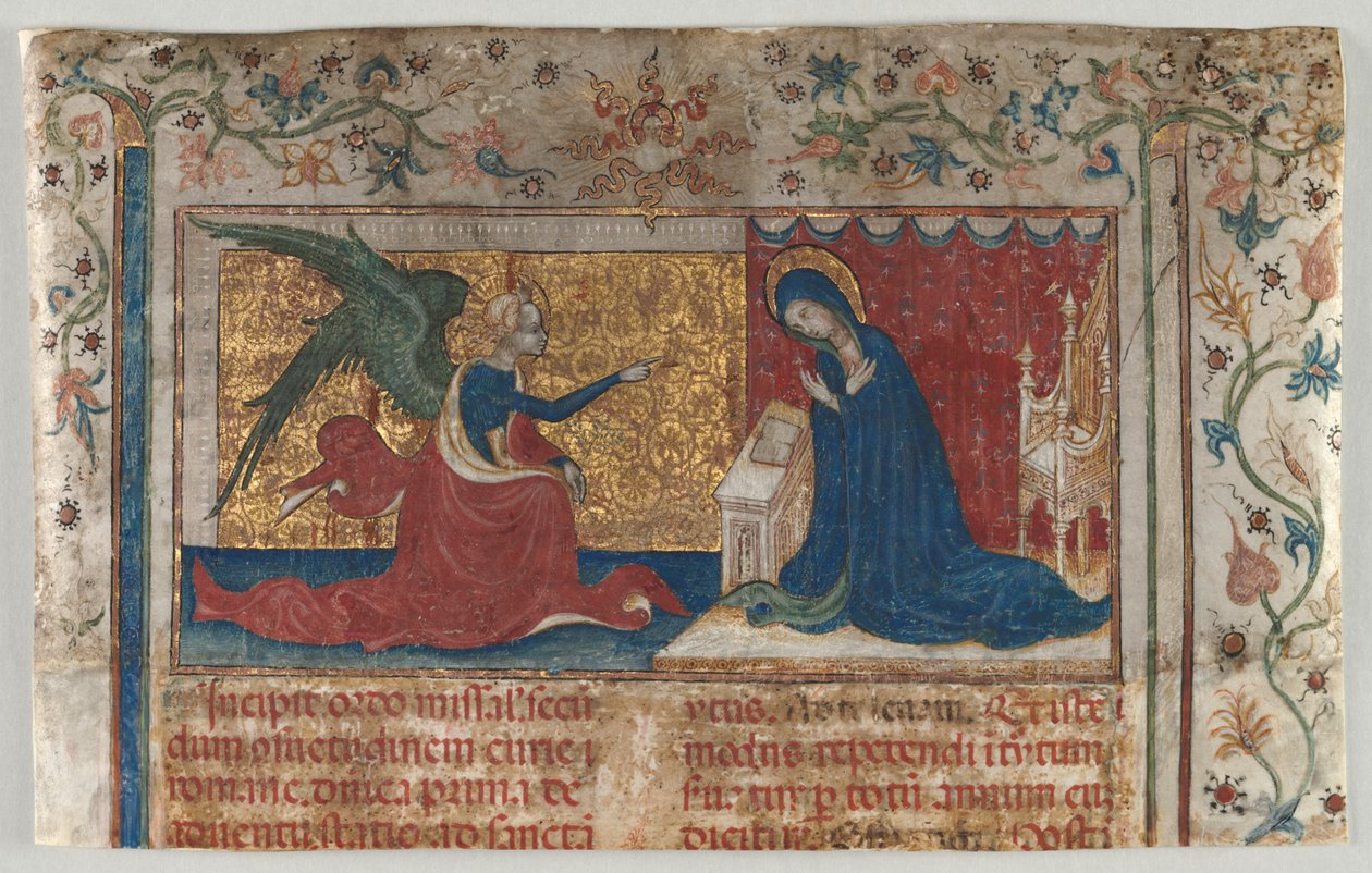 Half Leaf from a Missal: The Annunciation de Unknown artist
