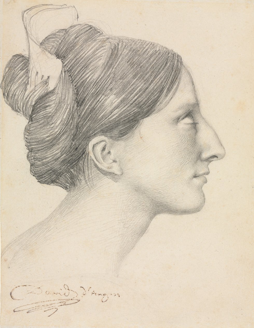 Head of a Woman in Profile (George Sand) de Unknown artist
