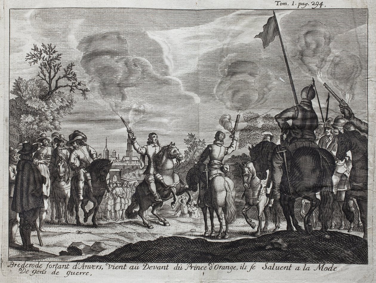 Henri, Conde de Brederode, saliendo de Amberes, se presenta ante Guillermo I de Orange-Nassau de Unknown artist