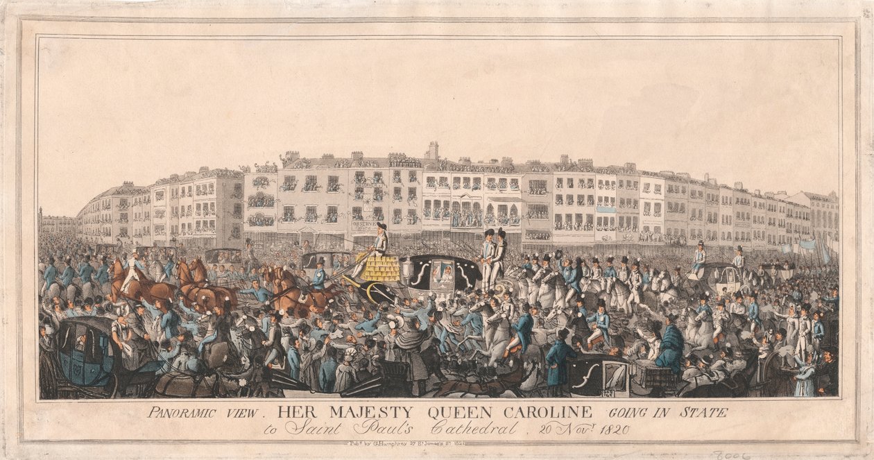 Su Majestad la Reina Carolina entrando en Estado en la Catedral de San Pablo, 20 de noviembre de 1820 de Unknown artist