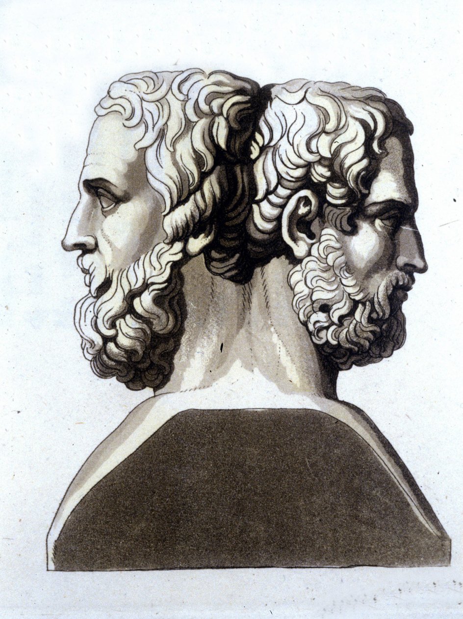 Heródoto (484 a.C. - 425 a.C.), historiador griego y Tucídides (ca. 465 a.C. - 395 a.C.), historiador griego. de Unknown artist