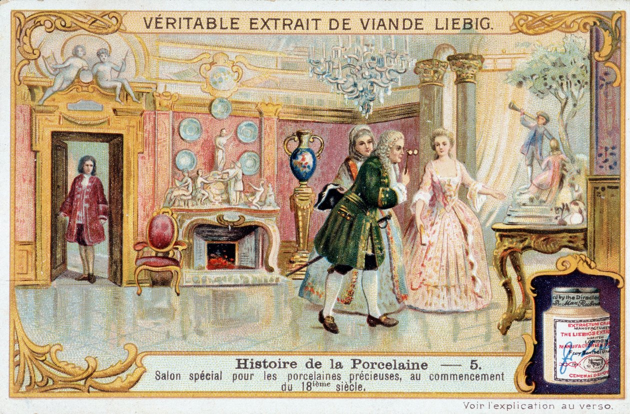 Historia de la porcelana: salón especial para porcelanas preciosas, a principios del siglo XVIII de Unknown artist
