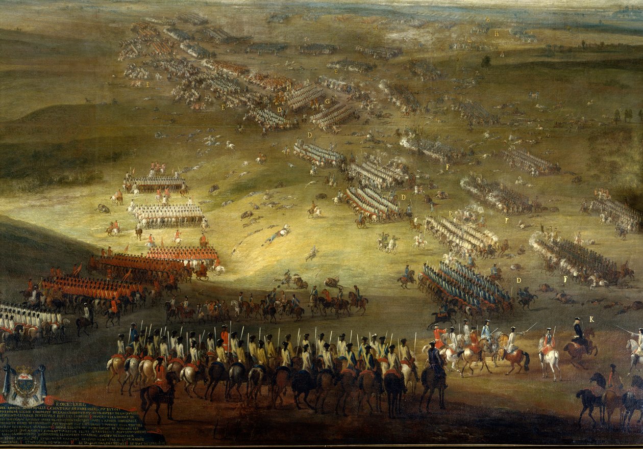 Guerra de Holanda: Batalla de Kokesberg (1677) también llamada Kochersberg (en Alsacia) Pintura anónima de 1677. Castillo de Vaux Le Vicomte. de Unknown artist