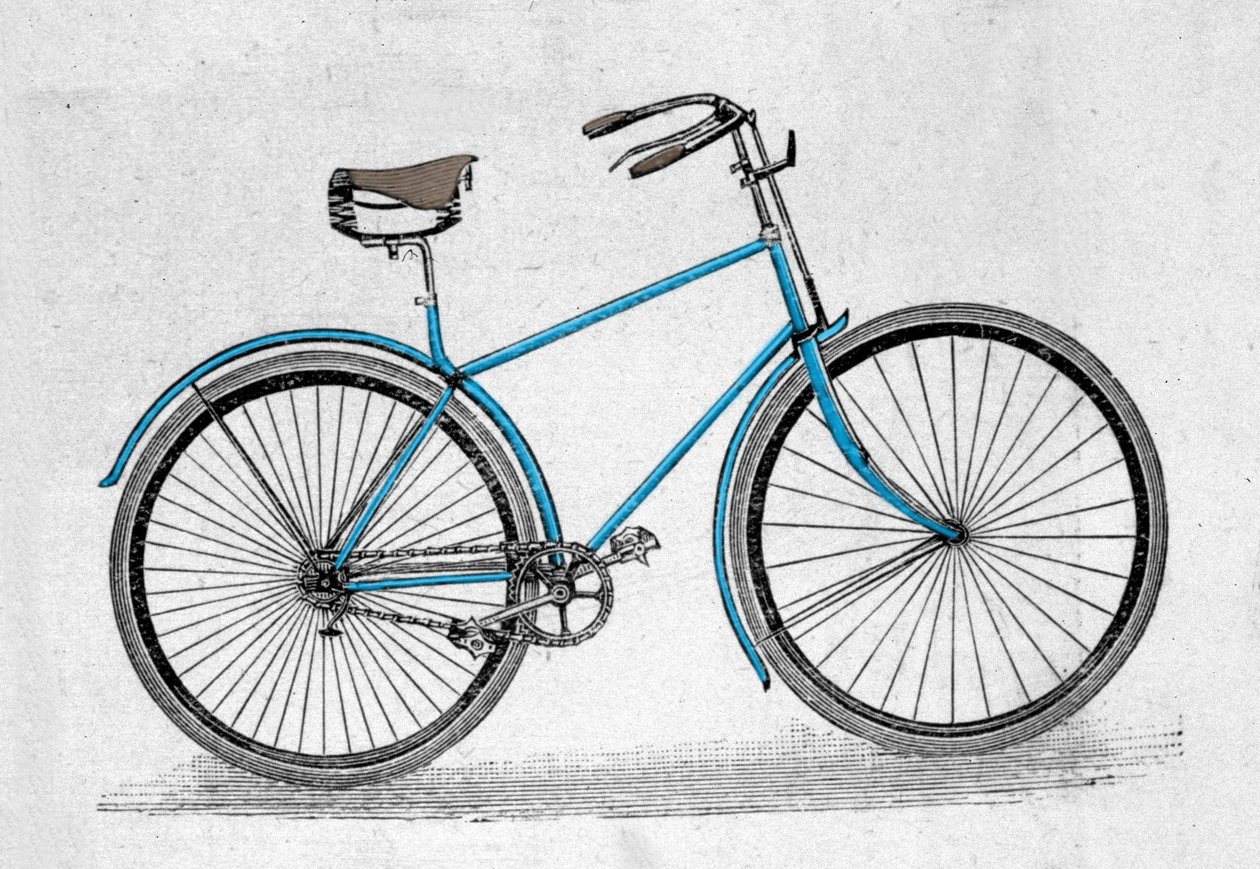 Modelo de bicicleta de goma hueca. La invención de los neumáticos de goma por el inglés John Boyd Dunlop data de 1888 de Unknown artist