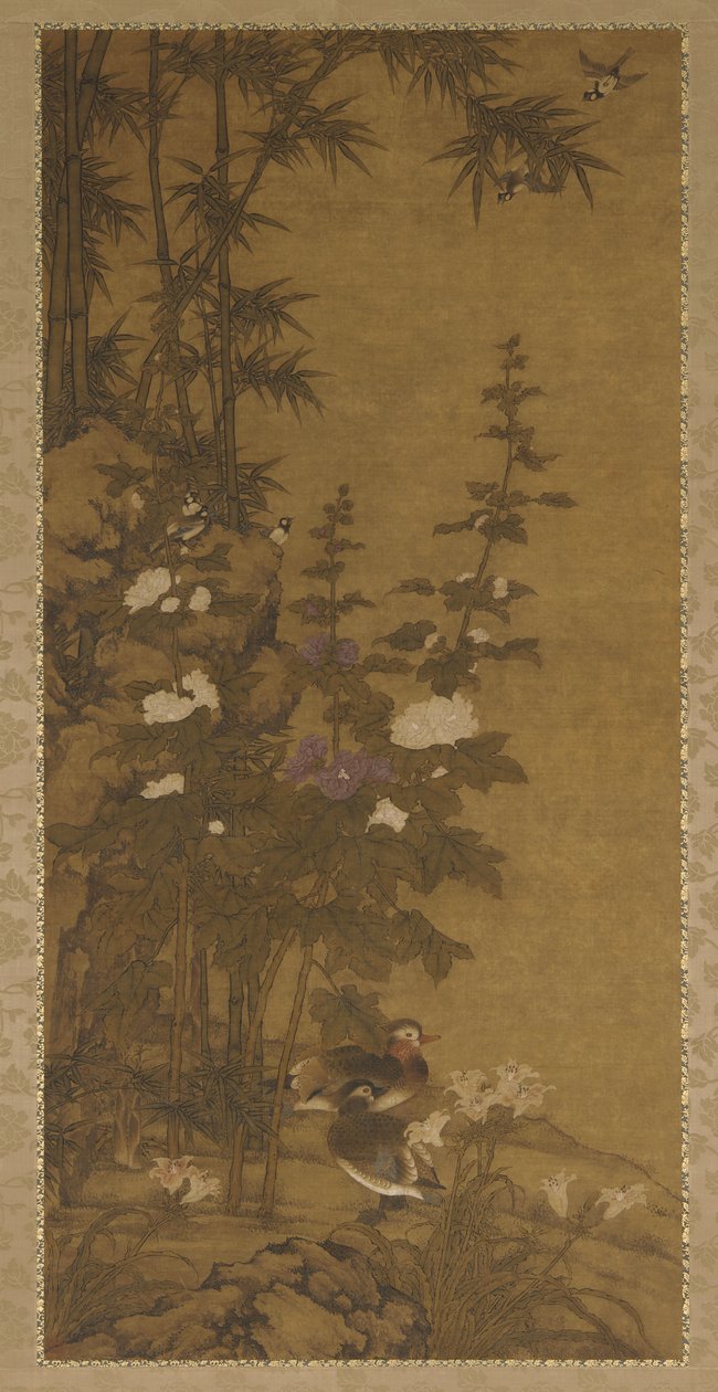 Malvarrosas y patos de Unknown artist