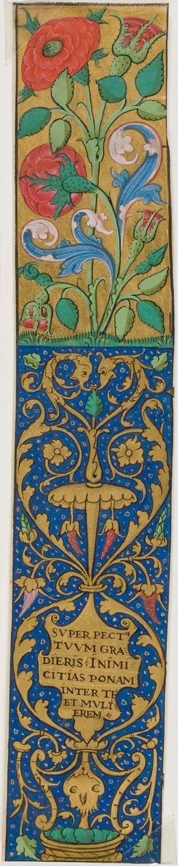 Bordura iluminada con flora y grotescos de un manuscrito de Unknown artist