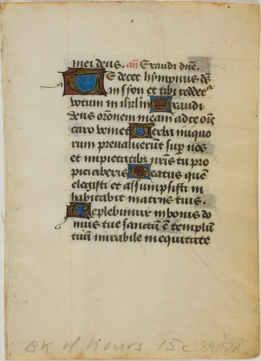 Hoja de manuscrito iluminada de un Libro de Horas de Unknown artist