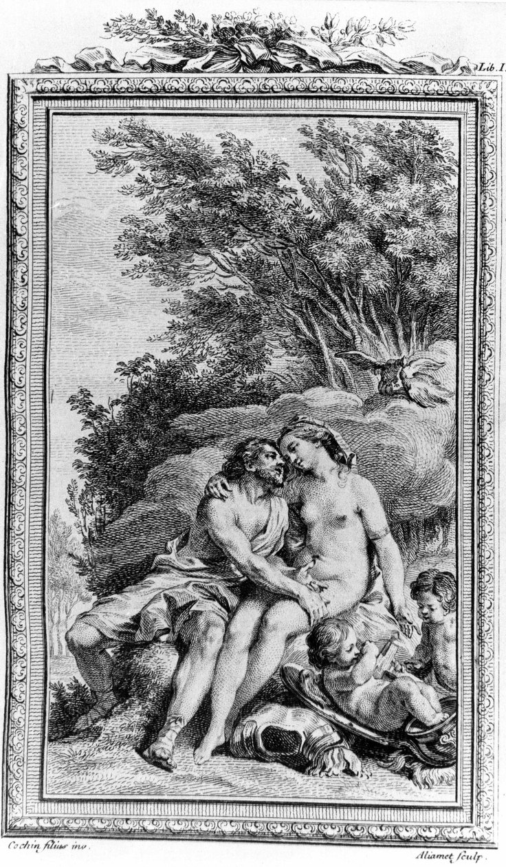 Ilustración de “De rerum natura” de Tito Lucrecio Caro (Lucrecio) filósofo y poeta romano. Grabado del siglo XVIII. de Unknown artist
