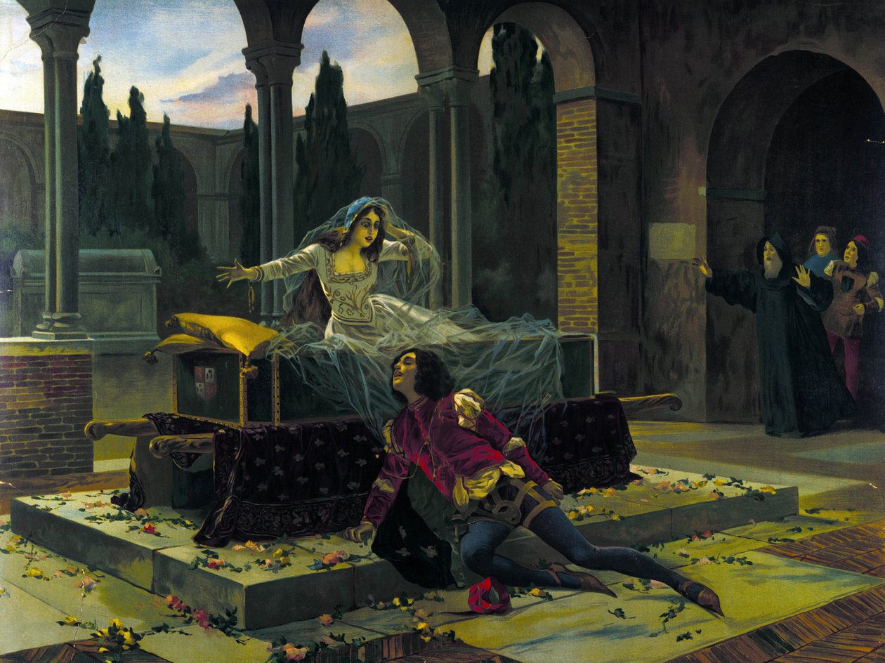 Ilustración de la última escena del ballet “Romeo y Julieta” de Piotr Ilich Tchaikovsky de Unknown artist