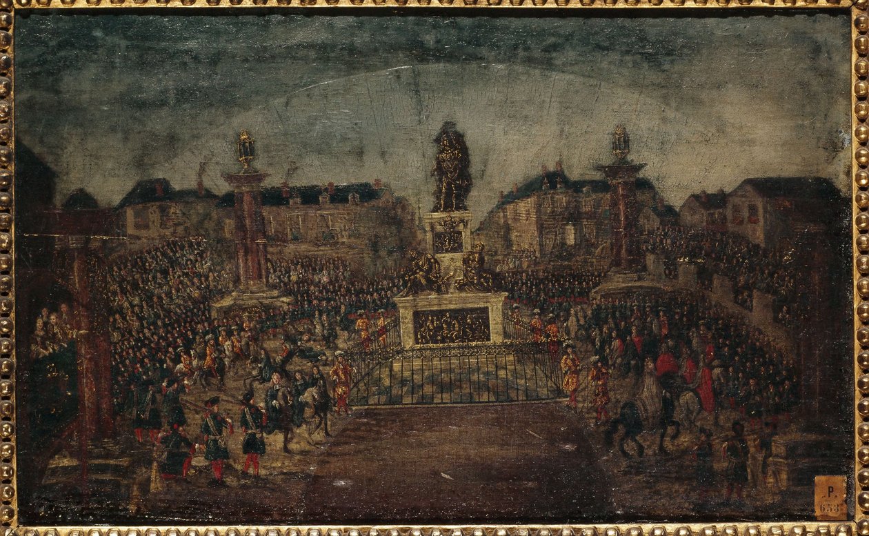 Inauguración de la estatua de Luis XIV, plaza de las Victorias, actuales distritos 1 y 2, 28 de marzo de Unknown artist