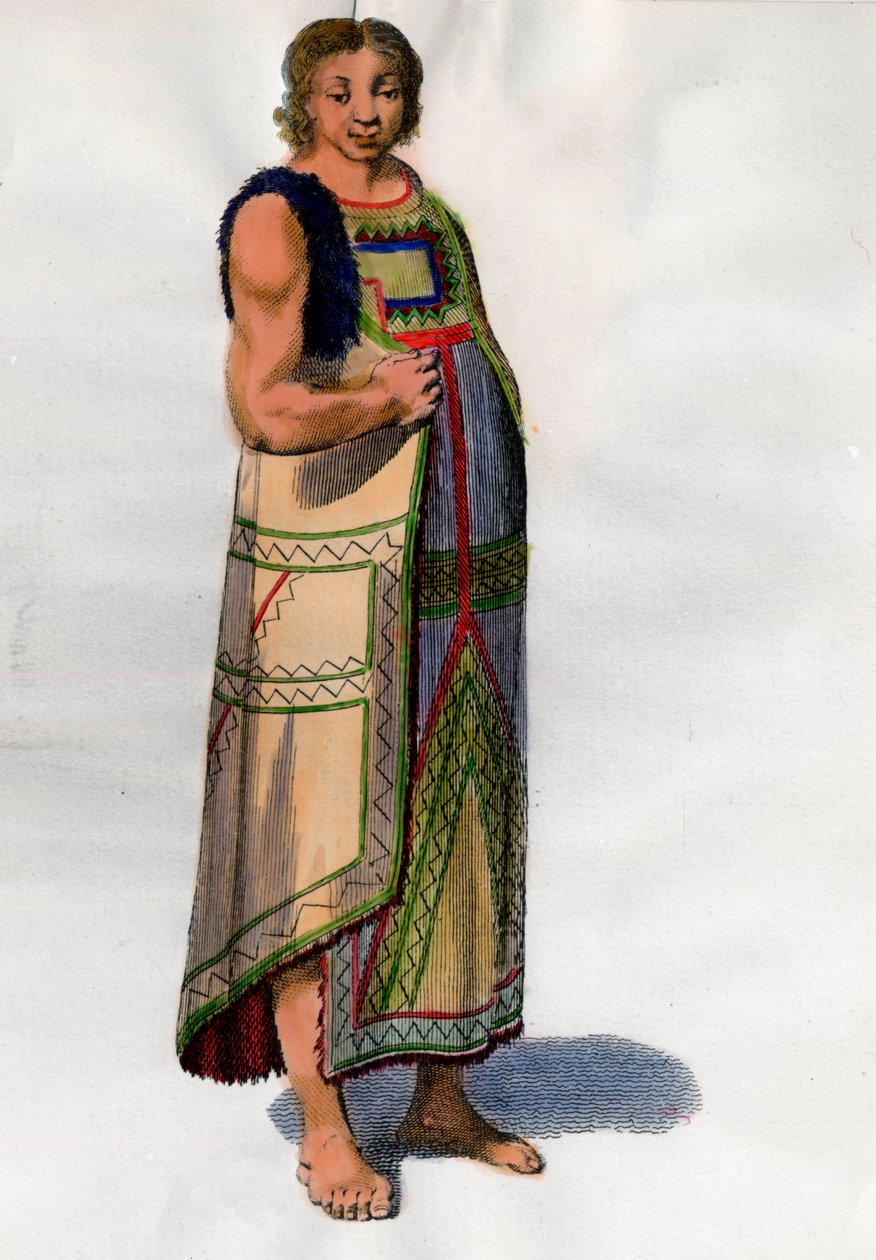 Traje indígena de Montevideo en Uruguay. Litografía de finales del siglo XVIII de Unknown artist