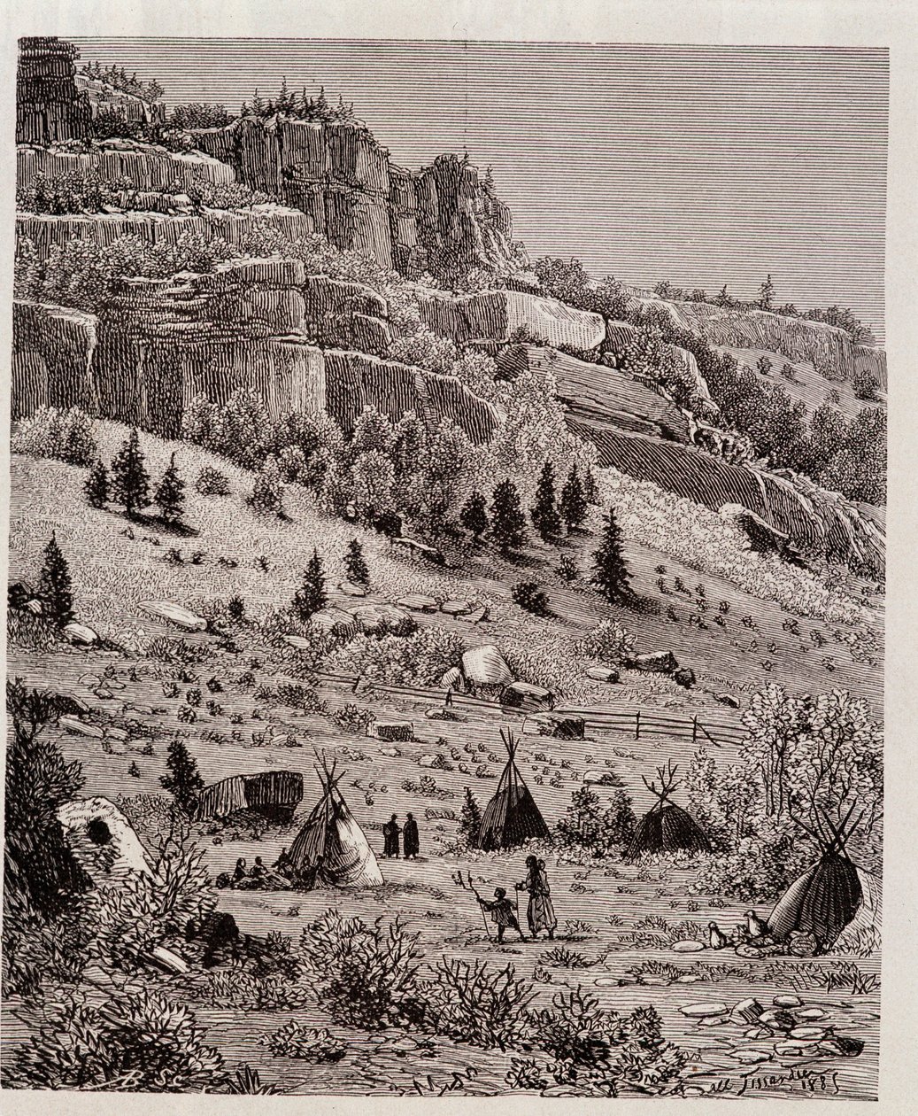Campamento indio en el Bosque Kaibab, EE.UU. - en “Tour du Monde” de Unknown artist