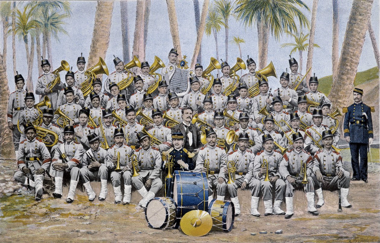 Banda de infantería en la República del Ecuador a finales del siglo XIX de Unknown artist