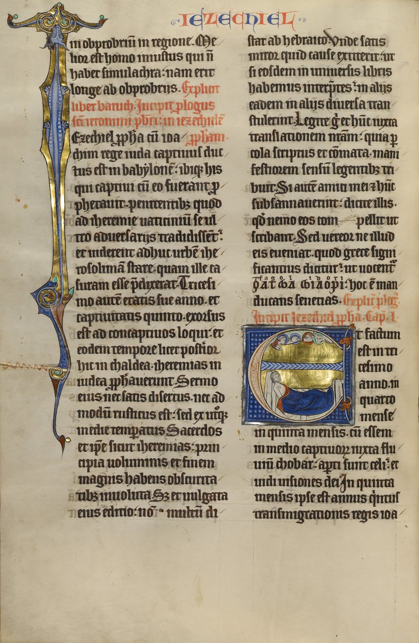 Inicial E: La visión del Tetramorfo de Ezequiel de Unknown artist