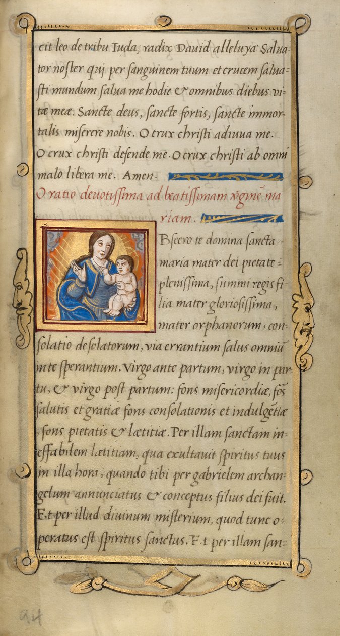 Inicial O: La Virgen y el Niño de Unknown artist