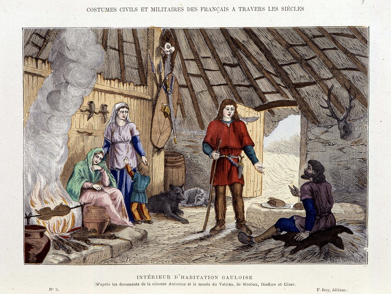 Interior de una vivienda gala - en “Francia y los franceses a través de los siglos” de Unknown artist