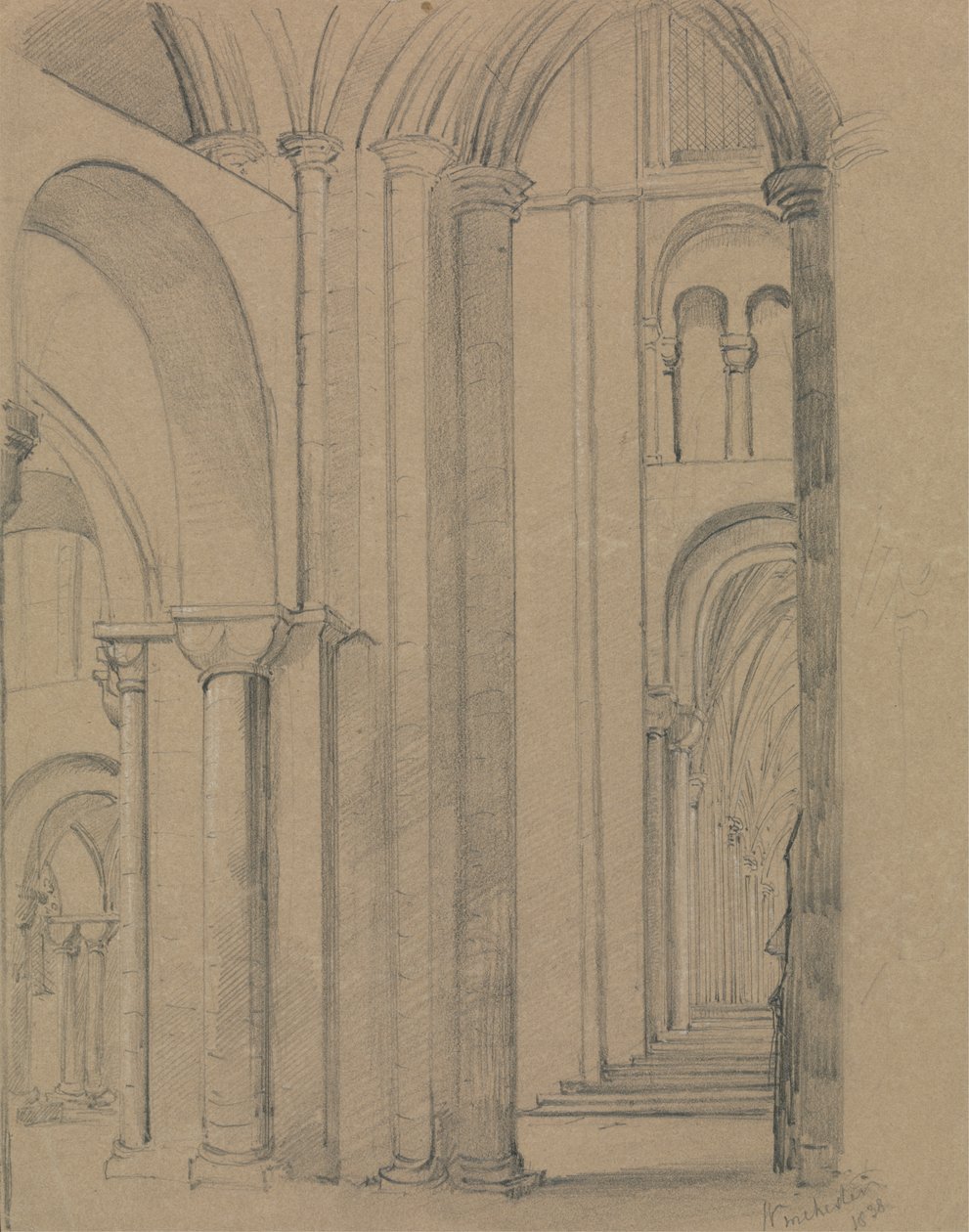 Interior de la catedral de Winchester de Unknown artist