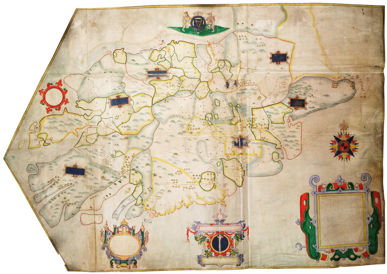 Ireland sourth of the Shannon, c.1585 (vitela, lino) de Unknown artist